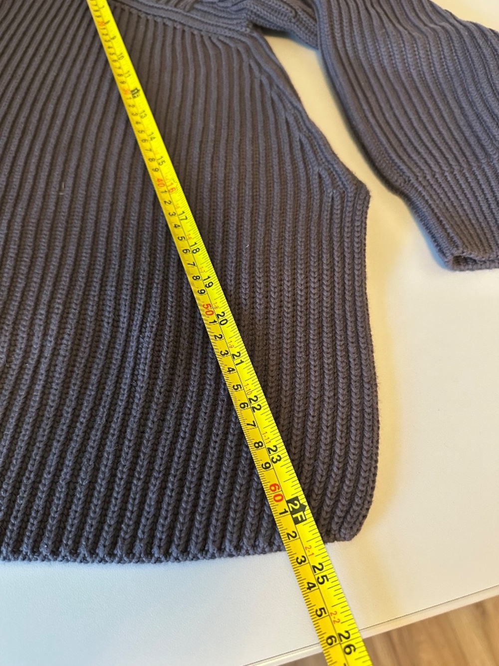 Soeur Arco Chunky Knit Asymmetrical Cotton Sweater in Charcoal | Size 1 (Small) - Picture 6 of 7